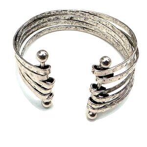 Elegant Silver Open Cuff Bracelet